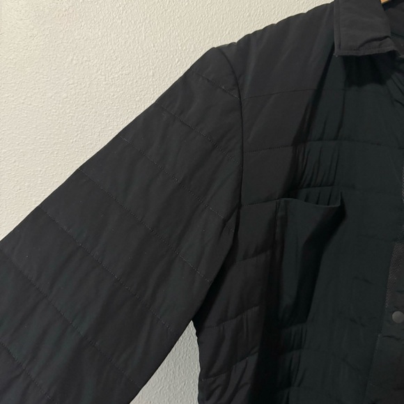 Lululemon Quilted Overshirt Shacket Black Shirt Jacket Snap Chest Pocket-Large - Picture 5 of 11